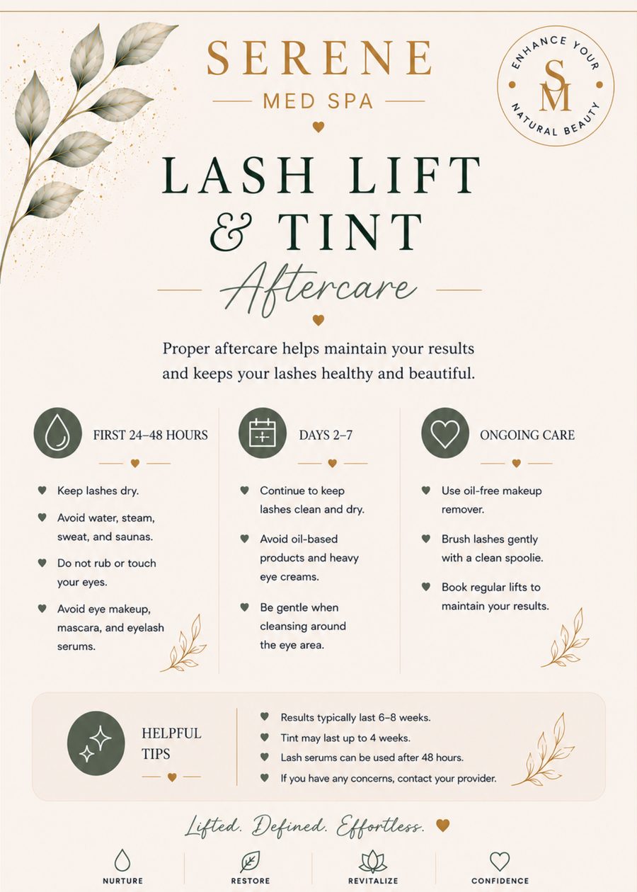 Lash Lift & Tint aftercare instructions
