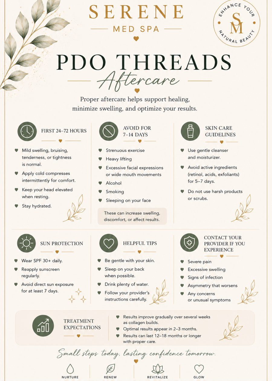 PDO Thread Lift aftercare card